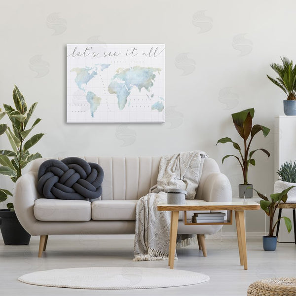 Stupell Industries Stupell Studio | Let's See It All World Map Wall Art