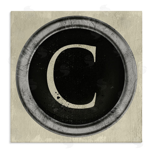 stupell industries Stupell Studio | Letter C Initial Typewriter Shape Vintage Key Wall Art