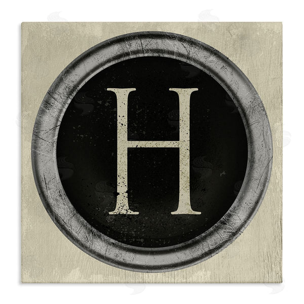 stupell industries Stupell Studio | Letter H Initial Typewriter Key Vintage Shape Wall Art
