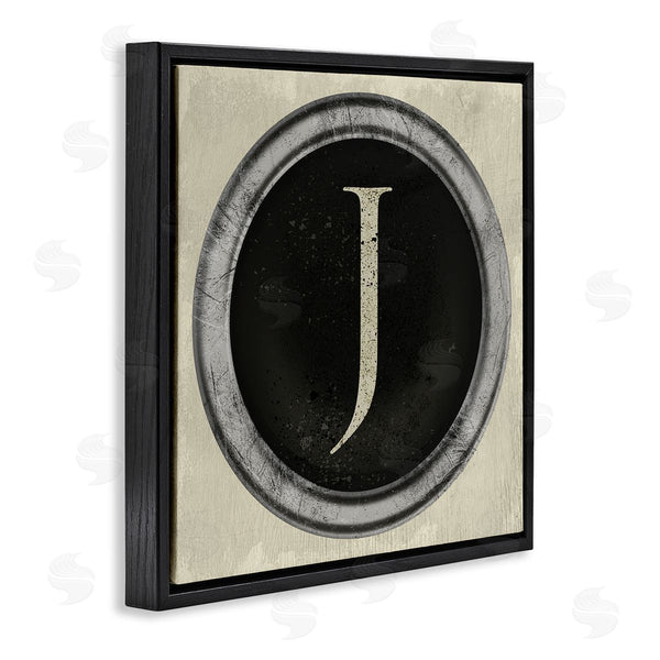 Stupell Industries Stupell Studio | Letter J Initial Vintage Shape Typewriter Key Wall Art