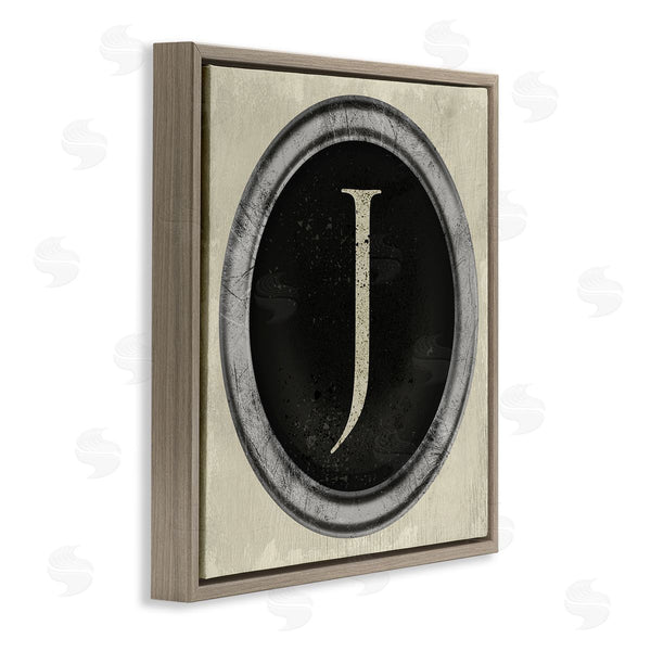 Stupell Industries Stupell Studio | Letter J Initial Vintage Shape Typewriter Key Wall Art