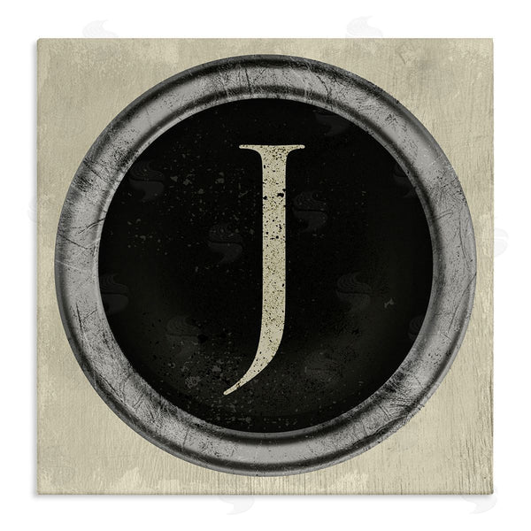 stupell industries Stupell Studio | Letter J Initial Vintage Shape Typewriter Key Wall Art