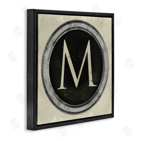 Stupell Industries Stupell Studio | Letter M Initial Vintage Shape Typewriter Key Wall Art