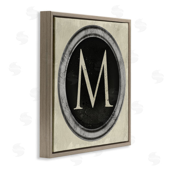 Stupell Industries Stupell Studio | Letter M Initial Vintage Shape Typewriter Key Wall Art