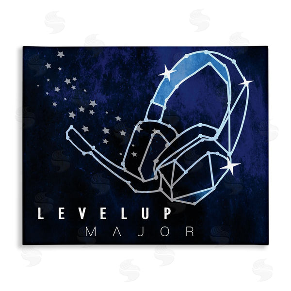 stupell industries Stupell Studio | Level Up Major Gaming Quote Space Stars Headset Wall Art
