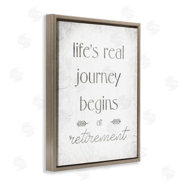Stupell Industries Stupell Studio | Life's Journey Begins At Retirement Phrase Self-Care Quote