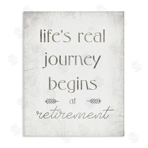stupell industries Stupell Studio | Life's Journey Begins At Retirement Phrase Self-Care Quote