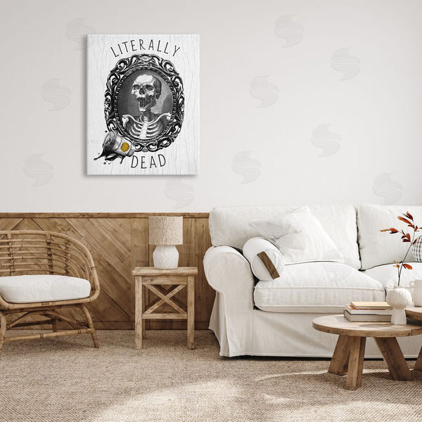 Stupell Industries Stupell Studio | Literally Dead Skeleton Spilled Coffee Wall Art