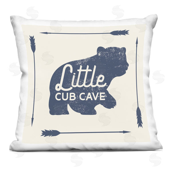 stupell industries Stupell Studio | Little Cub Cave Bear Sign Printed Throw Pillow