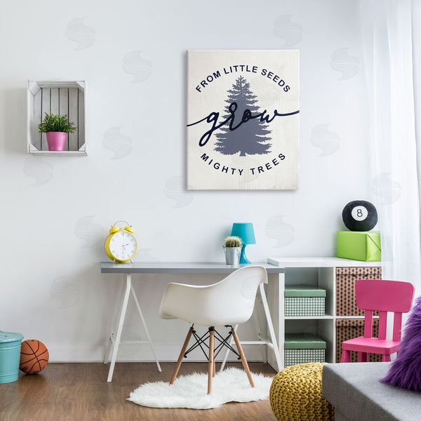 Stupell Industries Stupell Studio | Little Seeds Grow Mighty Trees Sentiment Blue Fir Wall Art