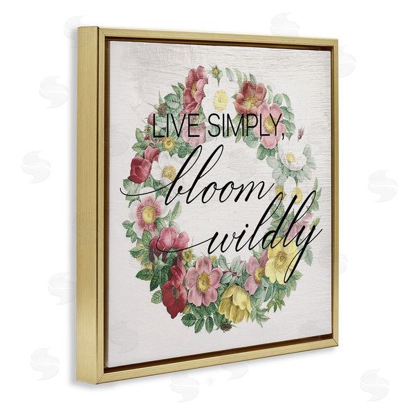 Stupell Industries Stupell Studio | Live Simply Bloom Wildly Floral Wreath