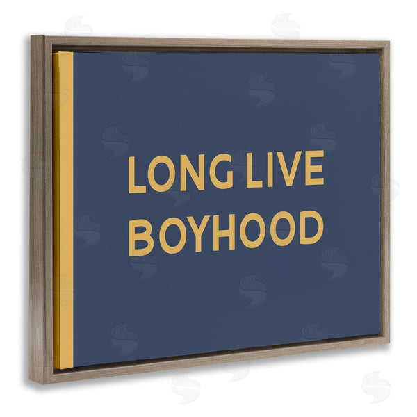 Stupell Industries Stupell Studio | Long Live Boyhood Children's Phrase Bold Yellow Blue Wall Art
