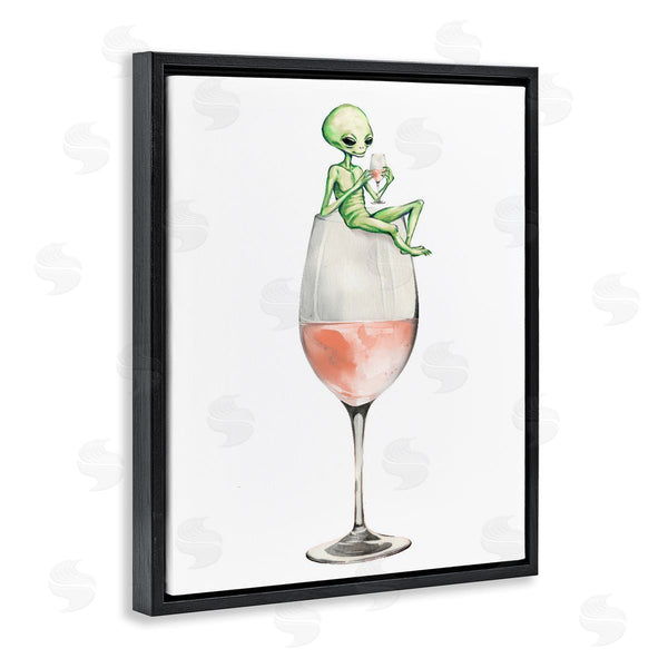 Stupell Industries Stupell Studio | Lounging Alien On Wine Glass