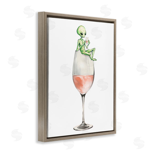 Stupell Industries Stupell Studio | Lounging Alien On Wine Glass