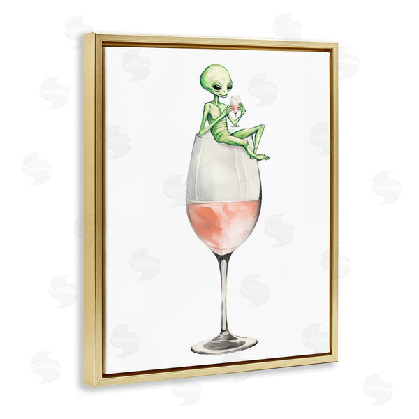 Stupell Industries Stupell Studio | Lounging Alien On Wine Glass