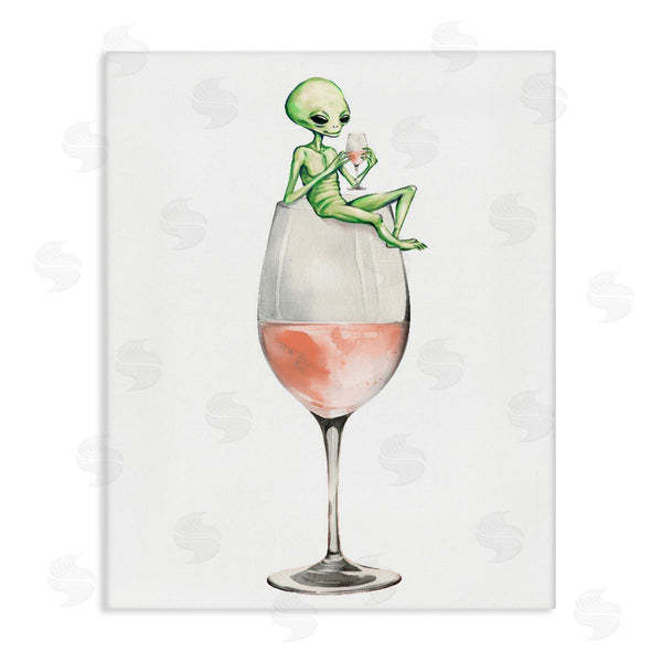 stupell industries Stupell Studio | Lounging Alien on Wine Glass