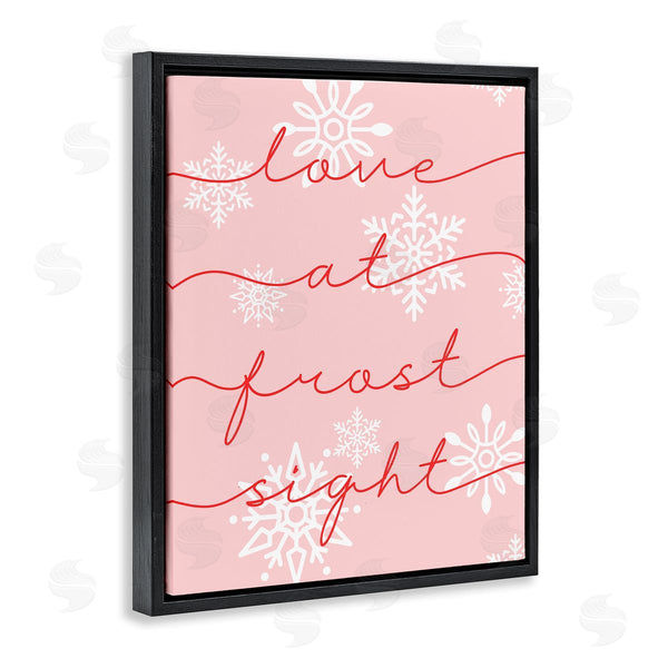 Stupell Industries Stupell Studio | Love At Frost Sight Romantic Pink Snowflakes Quote Wall Art