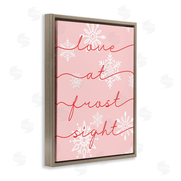 Stupell Industries Stupell Studio | Love At Frost Sight Romantic Pink Snowflakes Quote Wall Art