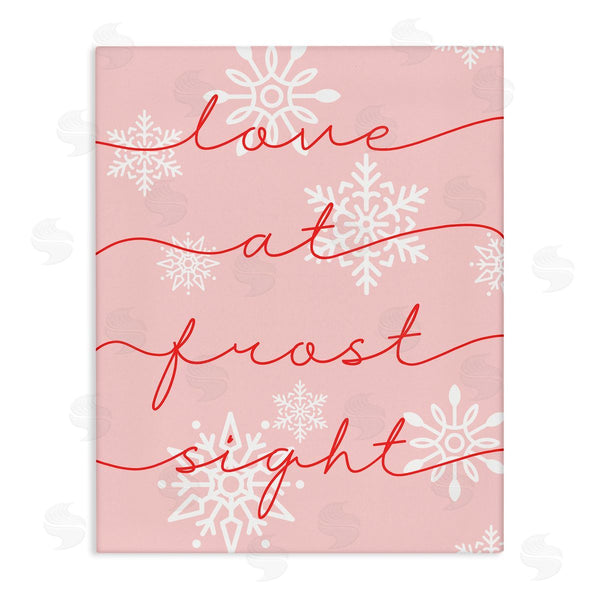 Stupell Industries Stupell Studio | Love At Frost Sight Romantic Pink Snowflakes Quote Wall Art