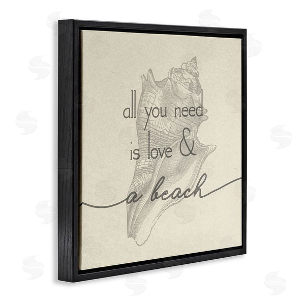 Stupell Industries Stupell Studio | Love & Beach Typography Phrase Seashell Motif Wall Art