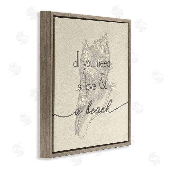 Stupell Industries Stupell Studio | Love & Beach Typography Phrase Seashell Motif Wall Art