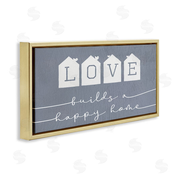 Stupell Industries Stupell Studio | Love Builds A Happy Home Phrase Blue Neighborhood