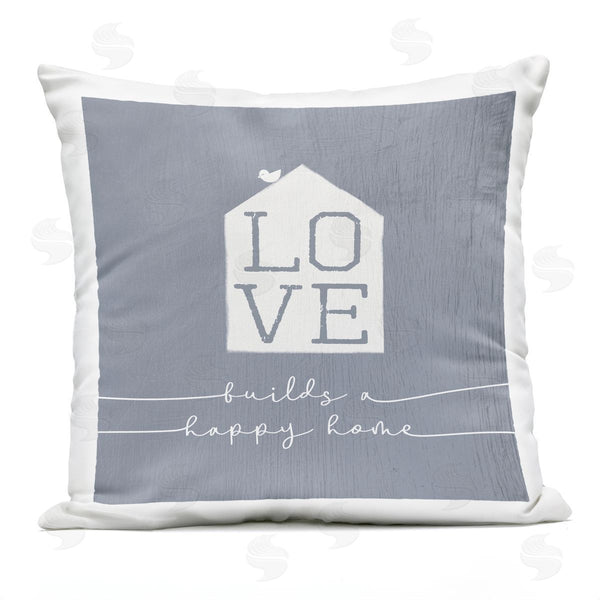 Stupell Industries Stupell Studio | Love Builds Happy Home Rustic Bird Perched Printed Throw Pillow