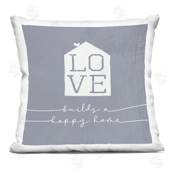 stupell industries Stupell Studio | Love Builds Happy Home Rustic Bird Perched Printed Throw Pillow