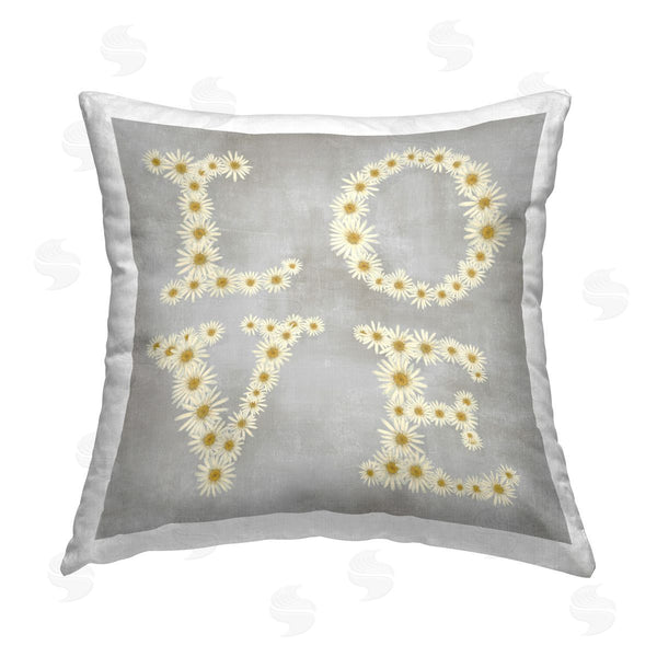stupell industries Stupell Studio | Love Daisy Typography Printed Throw Pillow