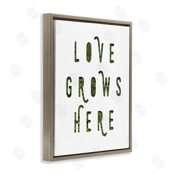 Stupell Industries Stupell Studio | Love Grows Here Phrase Minimal Text Grass Pattern Wall Art