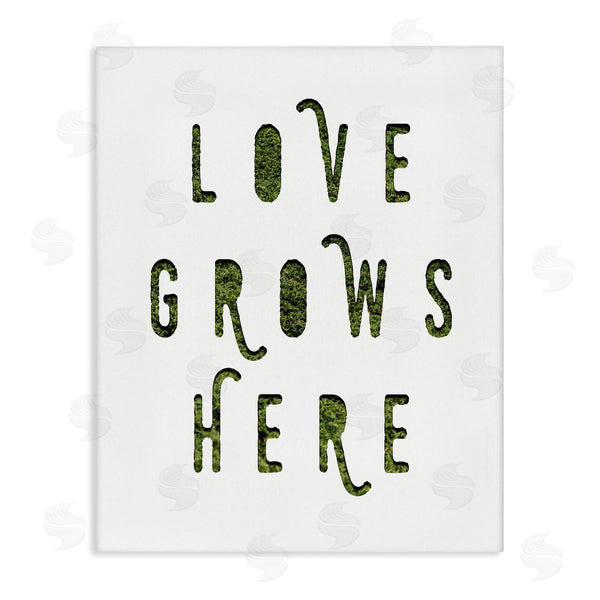 stupell industries Stupell Studio | Love Grows Here Phrase Minimal Text Grass Pattern Wall Art
