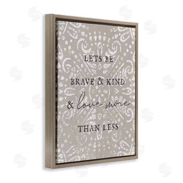 Stupell Industries Stupell Studio | Love More Than Less Boho Pattern Typography Phrase Wall Art