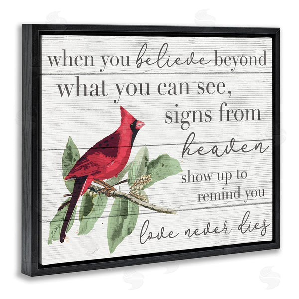 Stupell Industries Stupell Studio | Love Never Dies Inspirational Cardinal