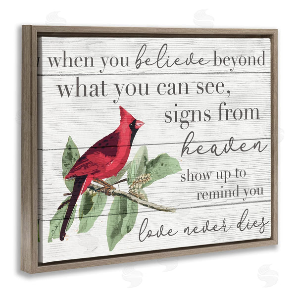Stupell Industries Stupell Studio | Love Never Dies Inspirational Cardinal