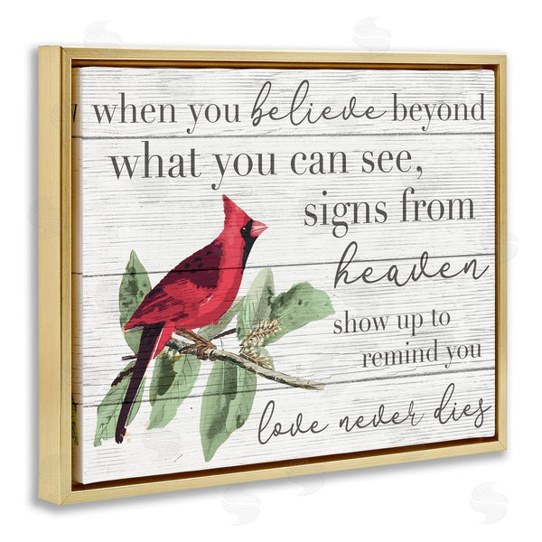 Stupell Industries Stupell Studio | Love Never Dies Inspirational Cardinal