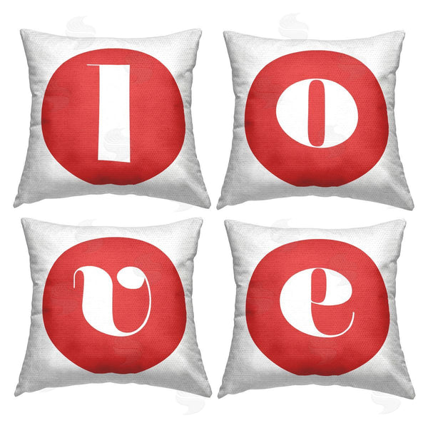 Stupell Industries Stupell Studio | Love Red Initials Printed Throw Pillow Set
