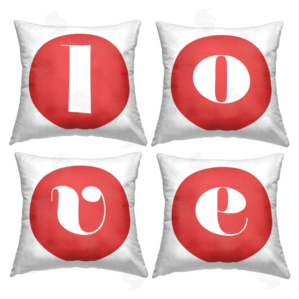 stupell industries Stupell Studio | Love Red Initials Printed Throw Pillow Set