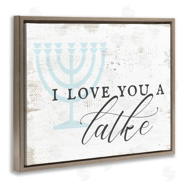 Stupell Industries Stupell Studio | Love You A Latke Clever Rustic Hanukkah Typography Wall Art