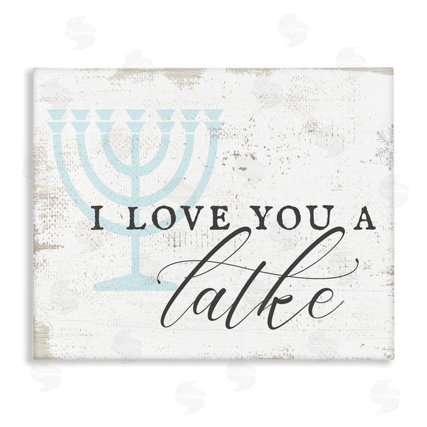 Stupell Industries Stupell Studio | Love You A Latke Clever Rustic Hanukkah Typography Wall Art