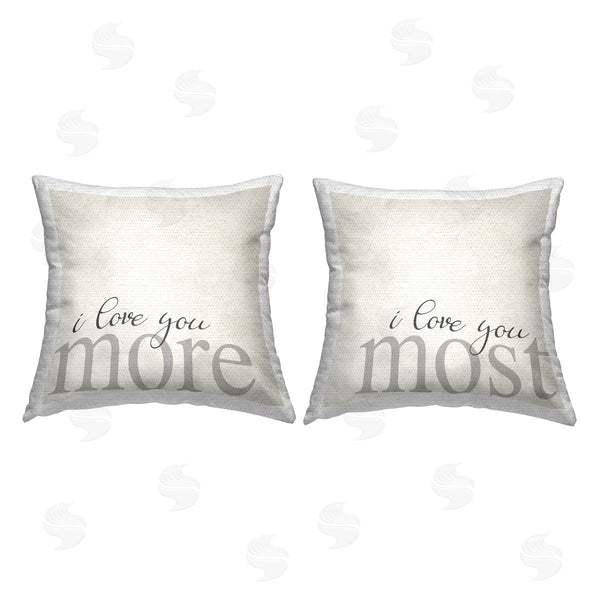 Stupell Industries Stupell Studio | Love You More Most Romantic Typography Printed Throw Pillow Set