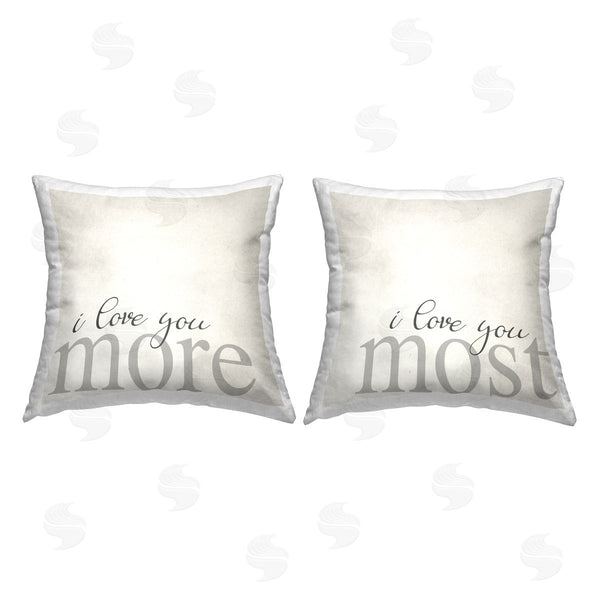 stupell industries Stupell Studio | Love You More Most Romantic Typography Printed Throw Pillow Set