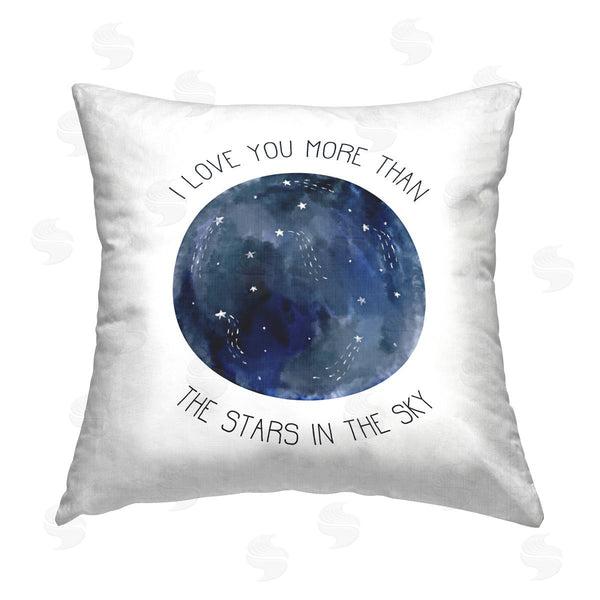 stupell industries Stupell Studio | Love You More Than The Stars Phrase Printed Throw Pillow
