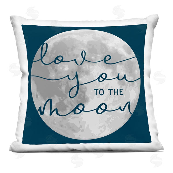stupell industries Stupell Studio | Love You to Moon Blue Calligraphy Night Sky Printed Throw Pillow