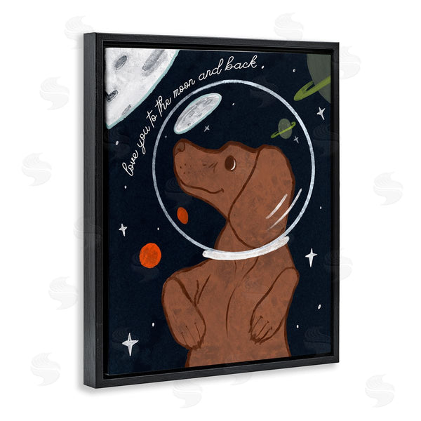 Stupell Industries Stupell Studio | Love You To Moon Sentiment Kid's Dog Astronaut Wall Art