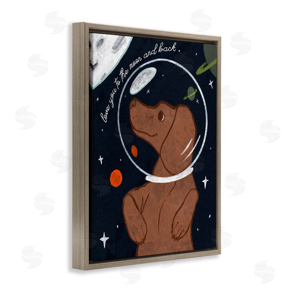 Stupell Industries Stupell Studio | Love You To Moon Sentiment Kid's Dog Astronaut Wall Art