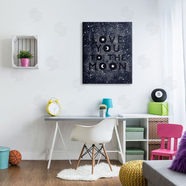 Stupell Industries Stupell Studio | Love You To Moon Starry Night Sky Typography Wall Art
