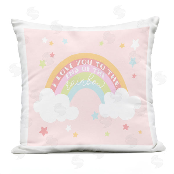 Stupell Industries Stupell Studio | Love You Whimsical Rainbow Stars Kids Quote Printed Throw Pillow