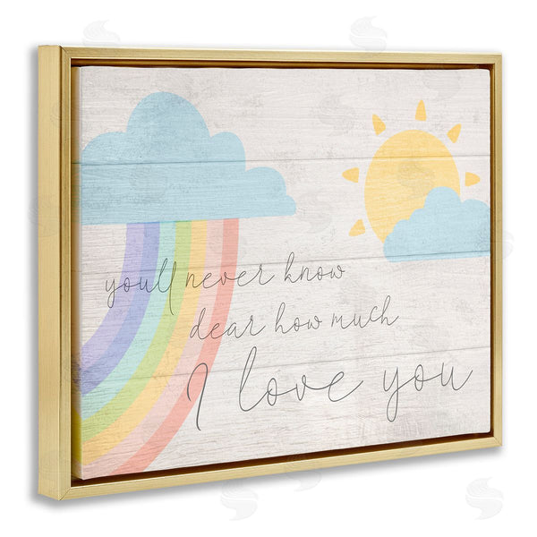 Stupell Industries Stupell Studio | Love You With Rainbow & Clouds