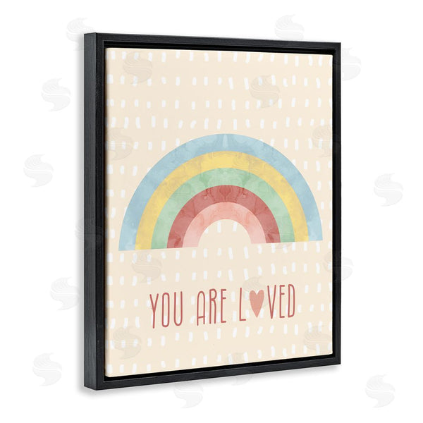 Stupell Industries Stupell Studio | Loved Rainbow On Yellow Wall Art