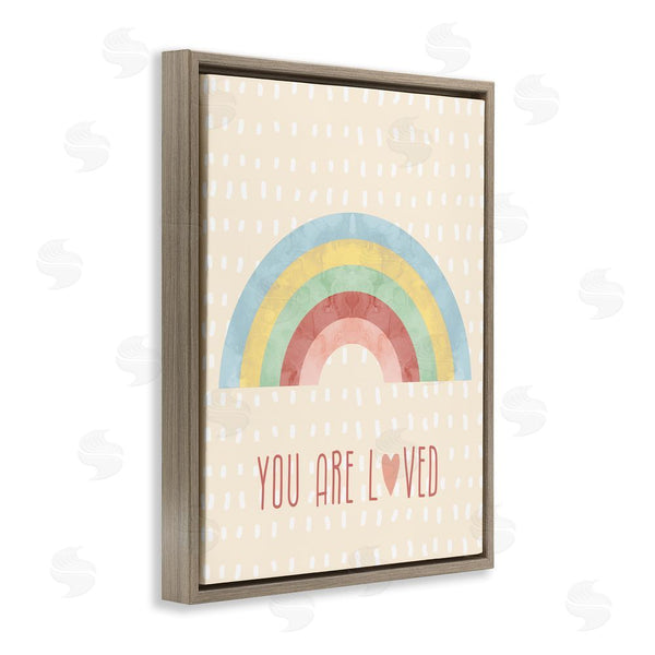 Stupell Industries Stupell Studio | Loved Rainbow On Yellow Wall Art